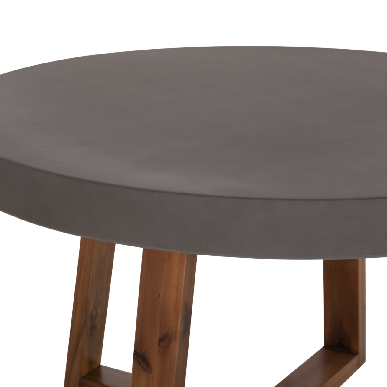 DINING TABLE ROUND MAEVE HM6574.01 GREY FIBER CEMENT--ACACIA WOOD Φ130x74Hcm. [10]