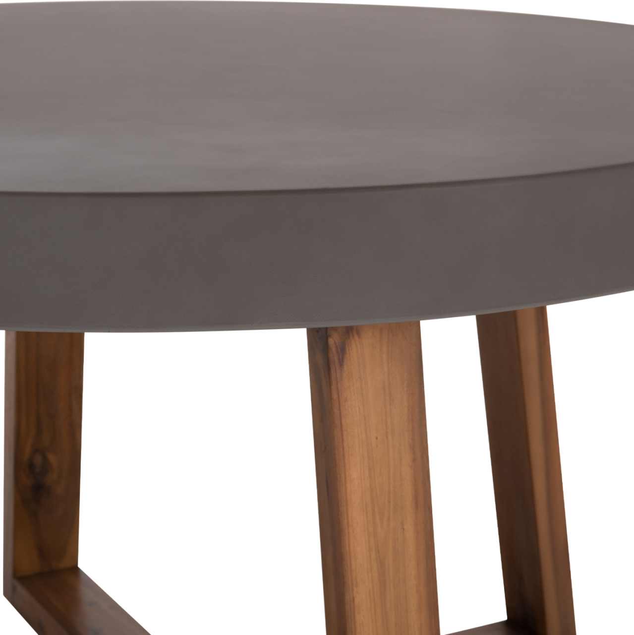 DINING TABLE ROUND MAEVE HM6574.01 GREY FIBER CEMENT--ACACIA WOOD Φ130x74Hcm. [7]