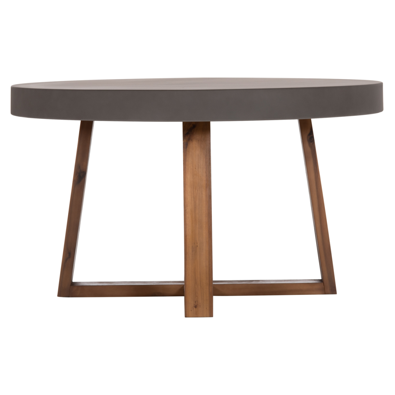 DINING TABLE ROUND MAEVE HM6574.01 GREY FIBER CEMENT--ACACIA WOOD Φ130x74Hcm. [3]