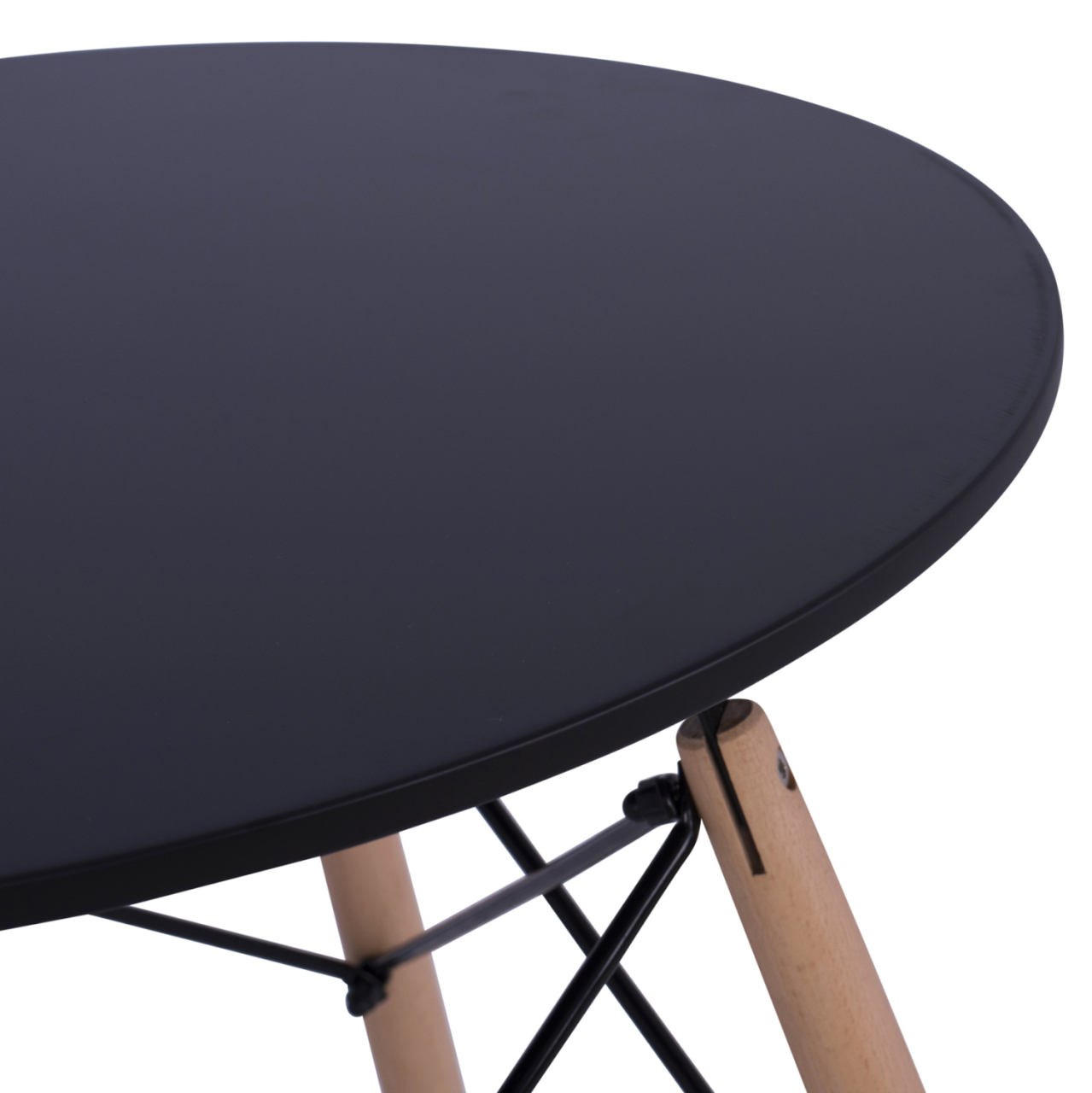 DINING TABLE ROUND MINIMAL HM0060.02 MDF IN BLACK COLOR-BEECH WOOD LEGS IN NATURAL COLOR Φ60Χ72Hcm. [6]