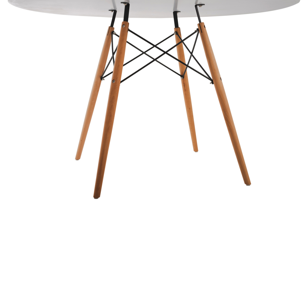 DINING TABLE ROUND MINIMAL HM8454.01 MDF IN WHITE COLOR-BEECH WOOD LEGS IN NATURAL Φ120Χ75Hcm. [6]