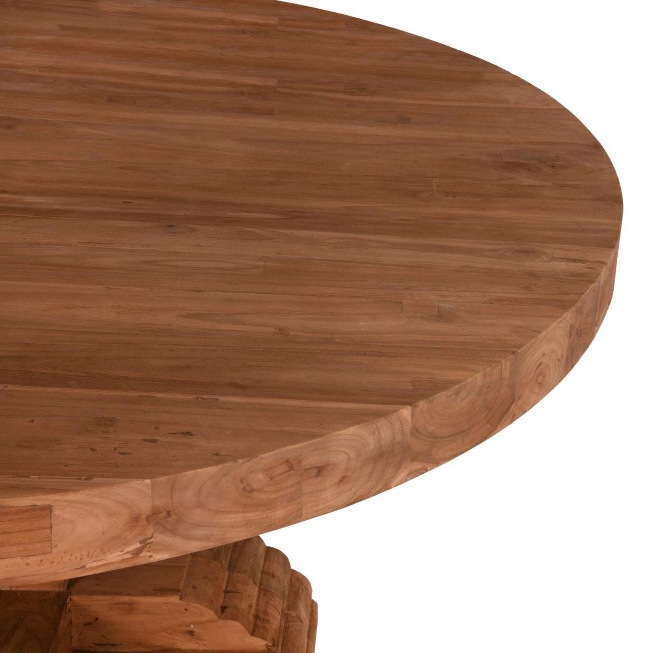 DINING TABLE ROUND PROVENCE HM9642 RECYCLED TEAK WOOD CARVED LEG-8cm.TABLETOP Φ180x76Hcm. [4]