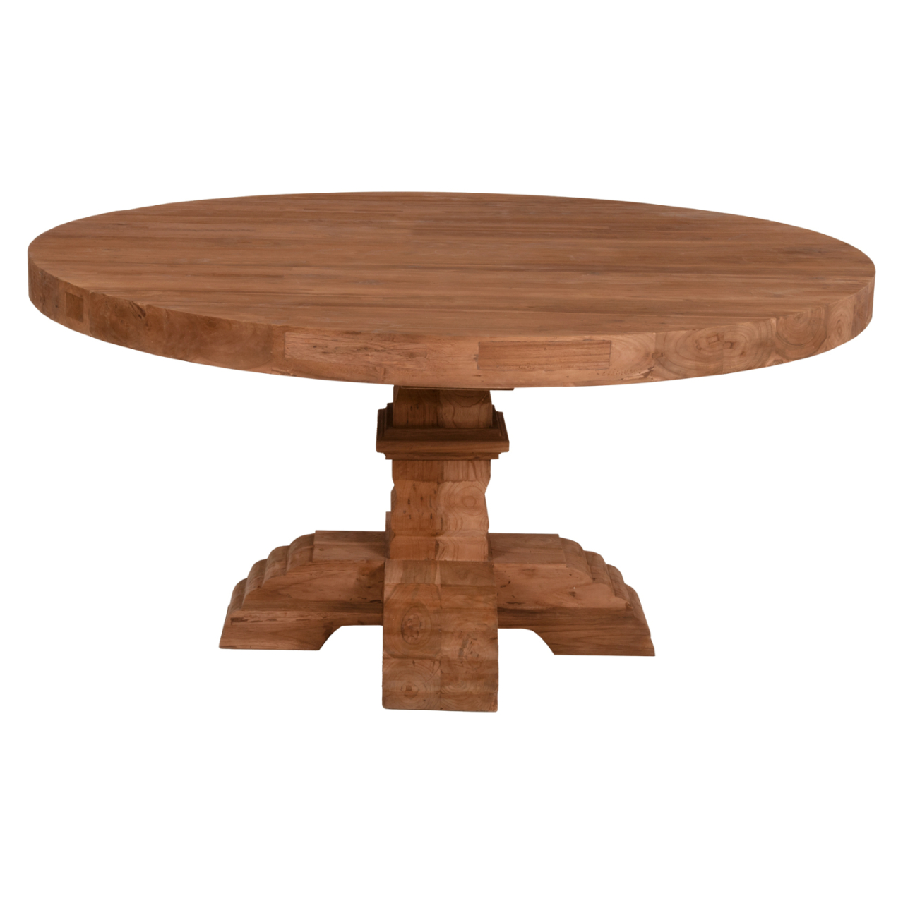 DINING TABLE ROUND PROVENCE HM9642 RECYCLED TEAK WOOD CARVED LEG-8cm.TABLETOP Φ180x76Hcm. [3]