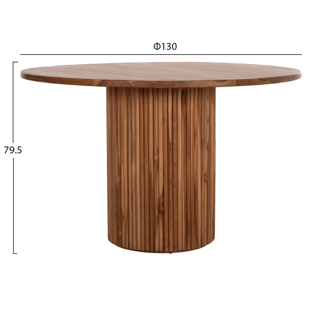 DINING TABLE ROUND RODER HM9896 TEAK WOOD- 3cm thick top- Φ130x79.5Hcm. [2]