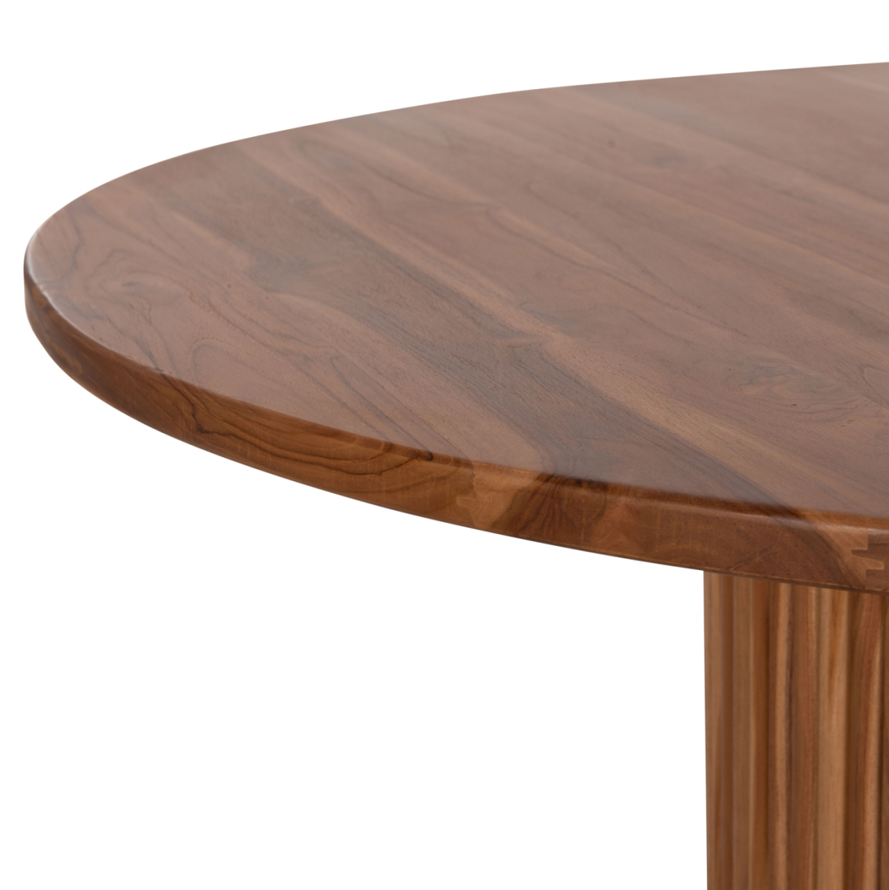 DINING TABLE ROUND RODER HM9896 TEAK WOOD- 3cm thick top- Φ130x79.5Hcm. [7]