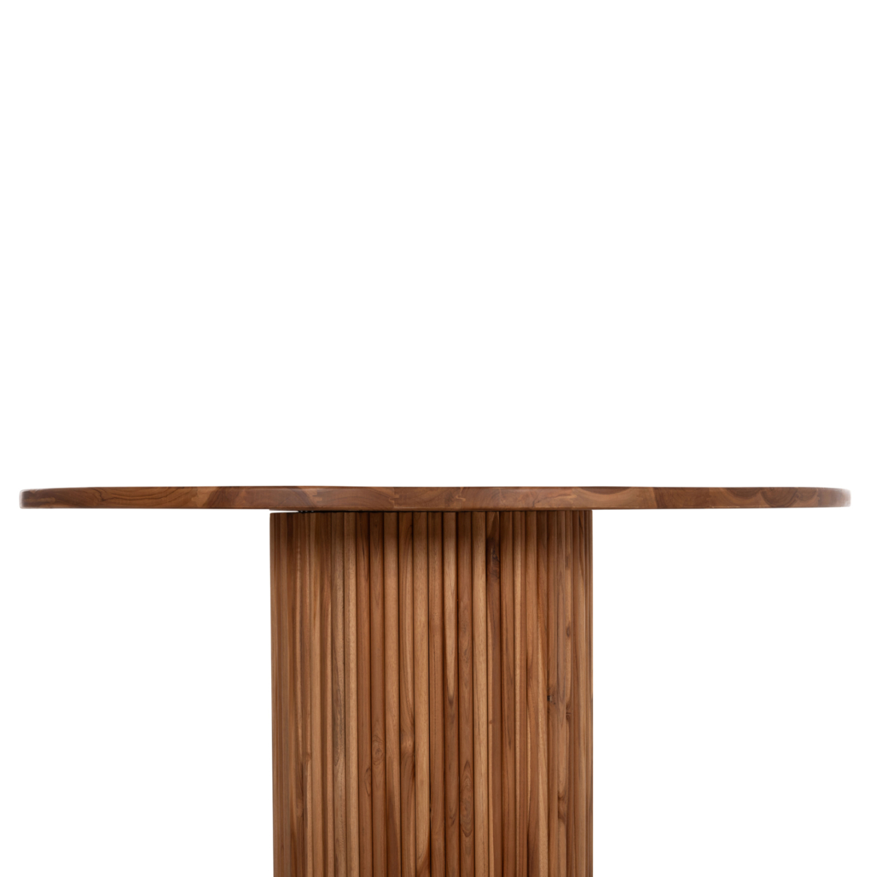 DINING TABLE ROUND RODER HM9896 TEAK WOOD- 3cm thick top- Φ130x79.5Hcm. [3]