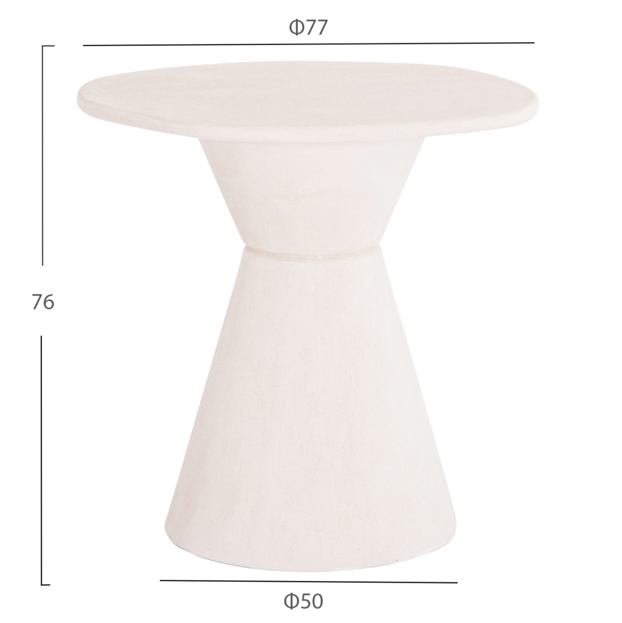 DINING TABLE ROUND SERIES SANTORINI HM18055 MDF IN OFF-WHITE COLOR Φ77x76Hcm. [2]