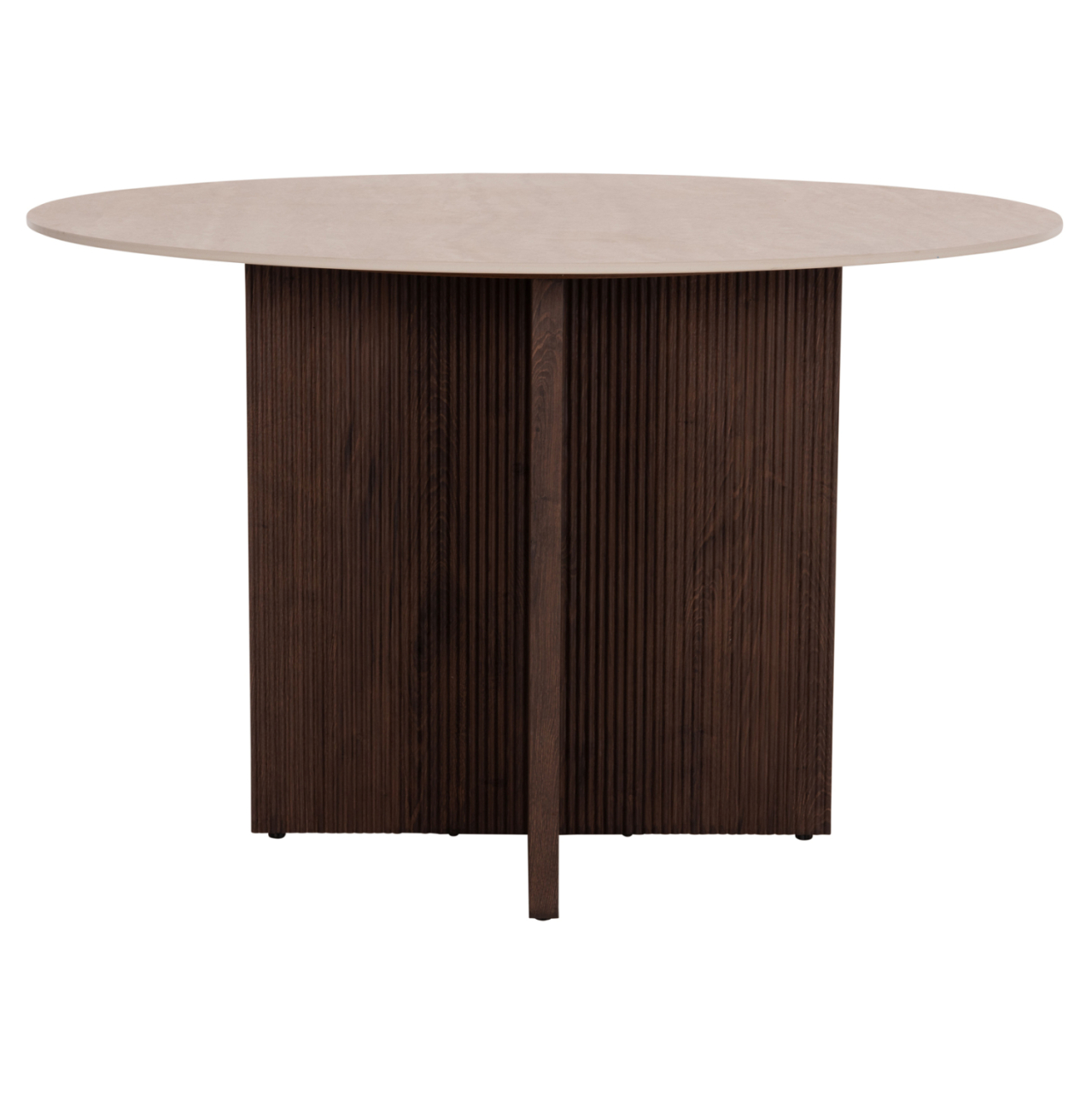 DINING TABLE ROUND SKY HM18331 CERAMIC TOP IN TRAVERTINE STONE LOOK Φ120x76Hcm. [3]