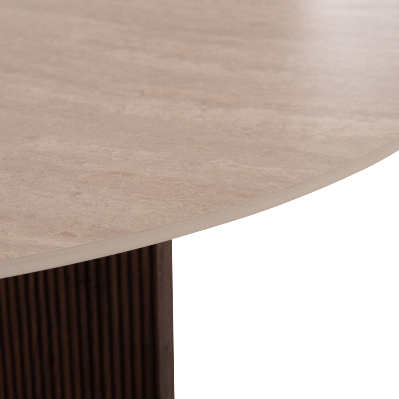 DINING TABLE ROUND SKY HM18331 CERAMIC TOP IN TRAVERTINE STONE LOOK Φ120x76Hcm. [7]