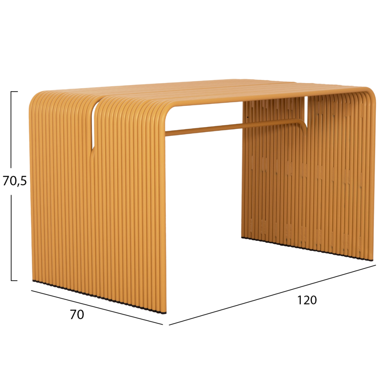 DINING TABLE SERIES INTREPID HM6330.07 ALUMINUM IN MUSTARD YELLOW 120x70x70.5Hcm. [2]