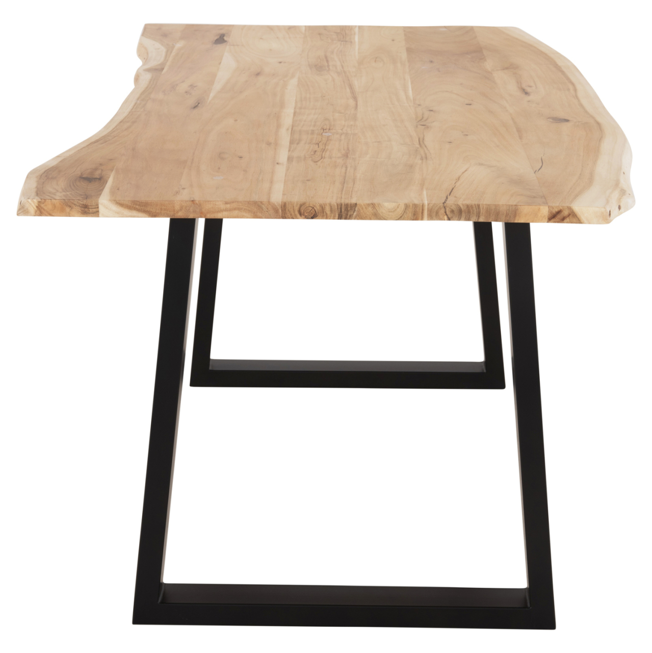 DINING TABLE SOFIA SLIM HM8500.21 SOLID ACACIA WITH BLACK METAL LEGS 160X92X78Hcm [4]