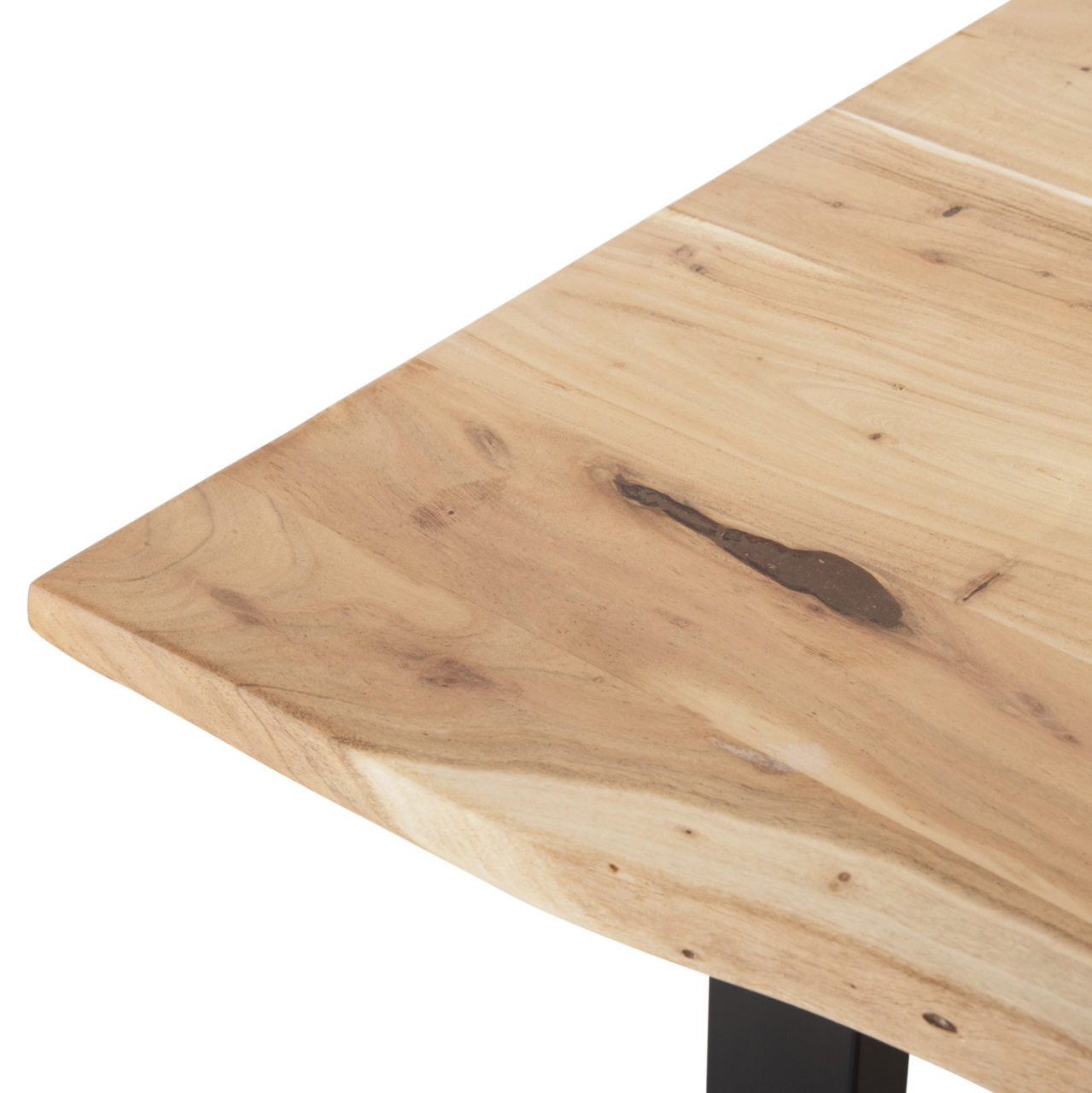 DINING TABLE SOFIA SLIM HM8500.21 SOLID ACACIA WITH BLACK METAL LEGS 160X92X78Hcm [6]