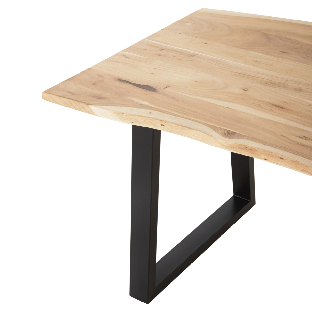 DINING TABLE SOFIA SLIM HM8500.21 SOLID ACACIA WITH BLACK METAL LEGS 160X92X78Hcm [5]
