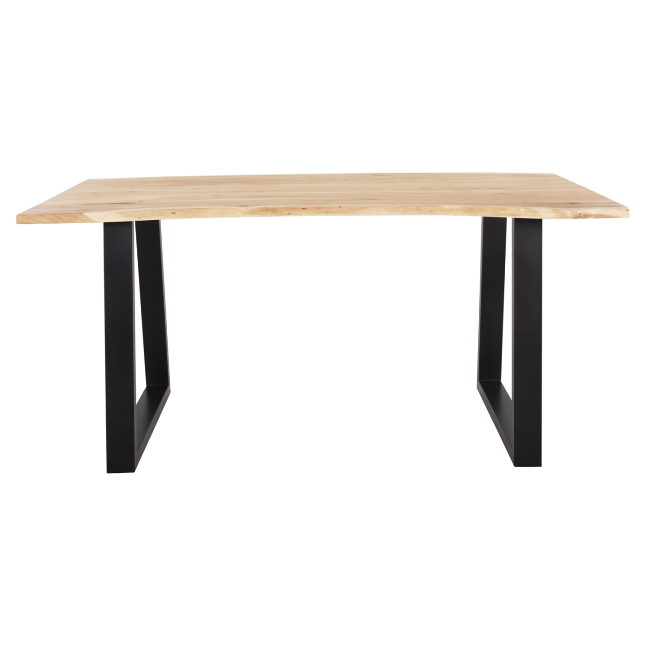 DINING TABLE SOFIA SLIM HM8500.21 SOLID ACACIA WITH BLACK METAL LEGS 160X92X78Hcm [3]
