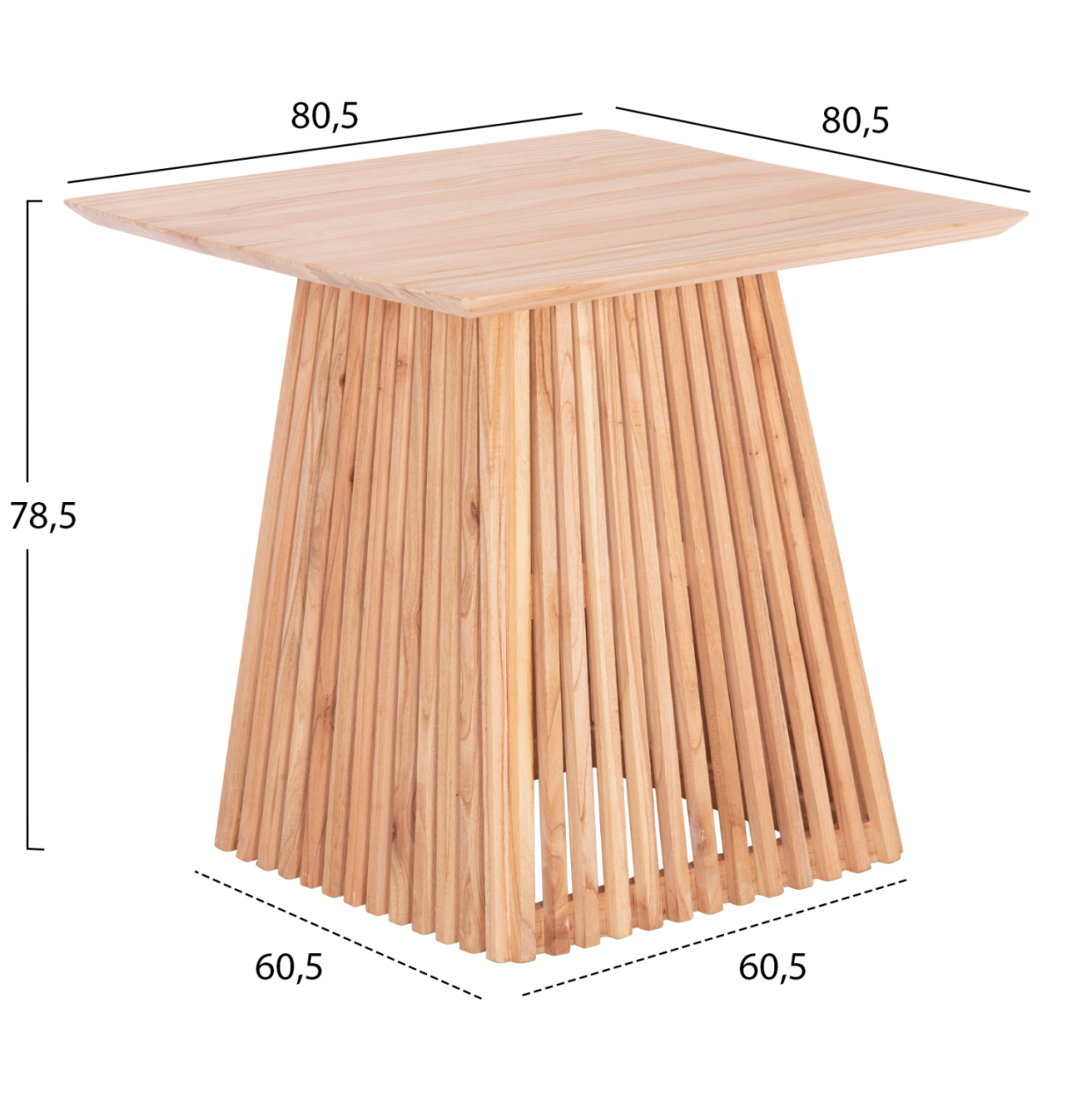 DINING TABLE SQUARE FRANTZ HM9458.01 SOLID MINDI WOOD 80,5x80,5x78,5Hcm [2]