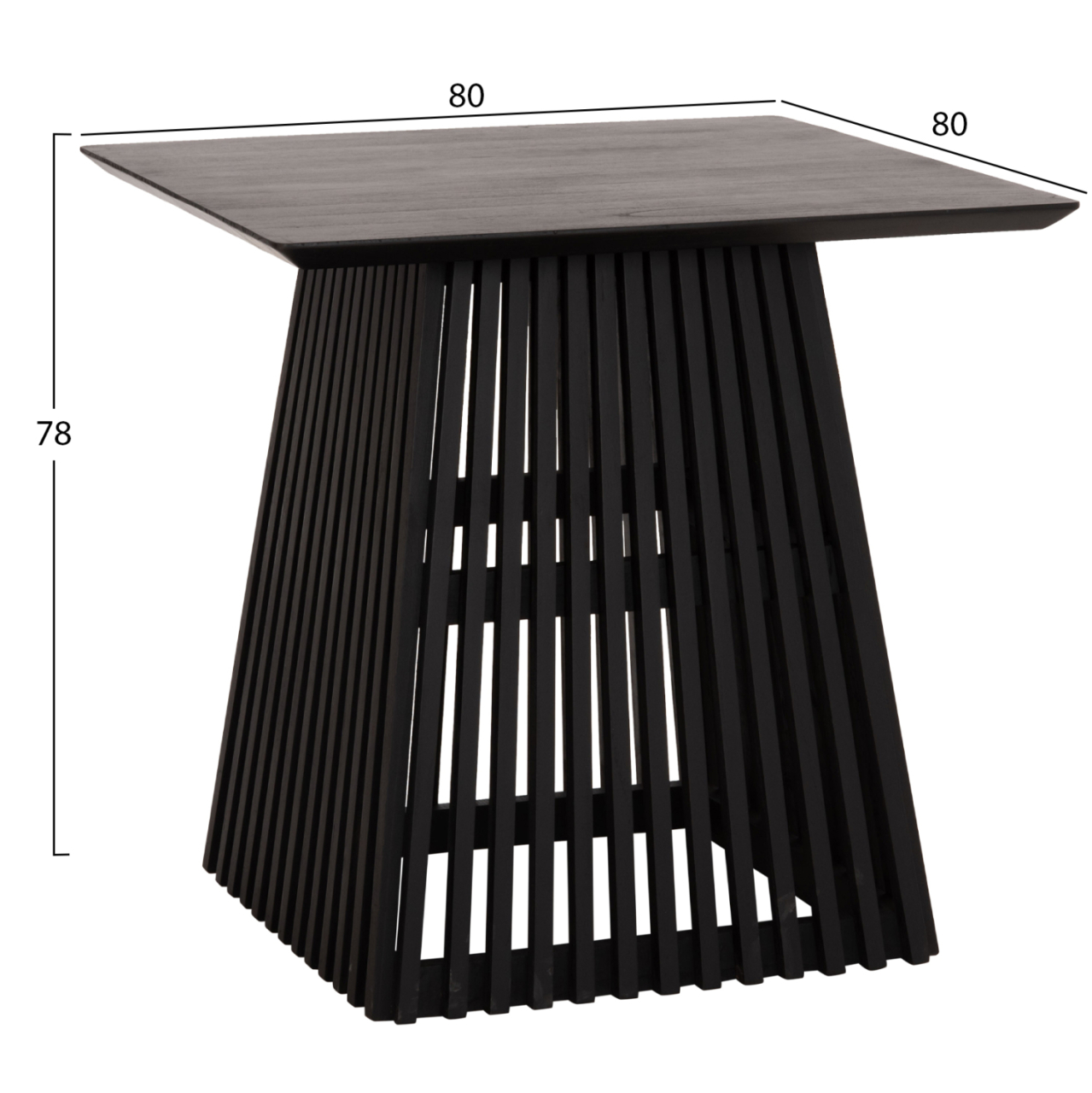 DINING TABLE SQUARE FRANTZ HM9458.02 MINDI WOOD IN BLACK 80x80x78Hcm. [2]