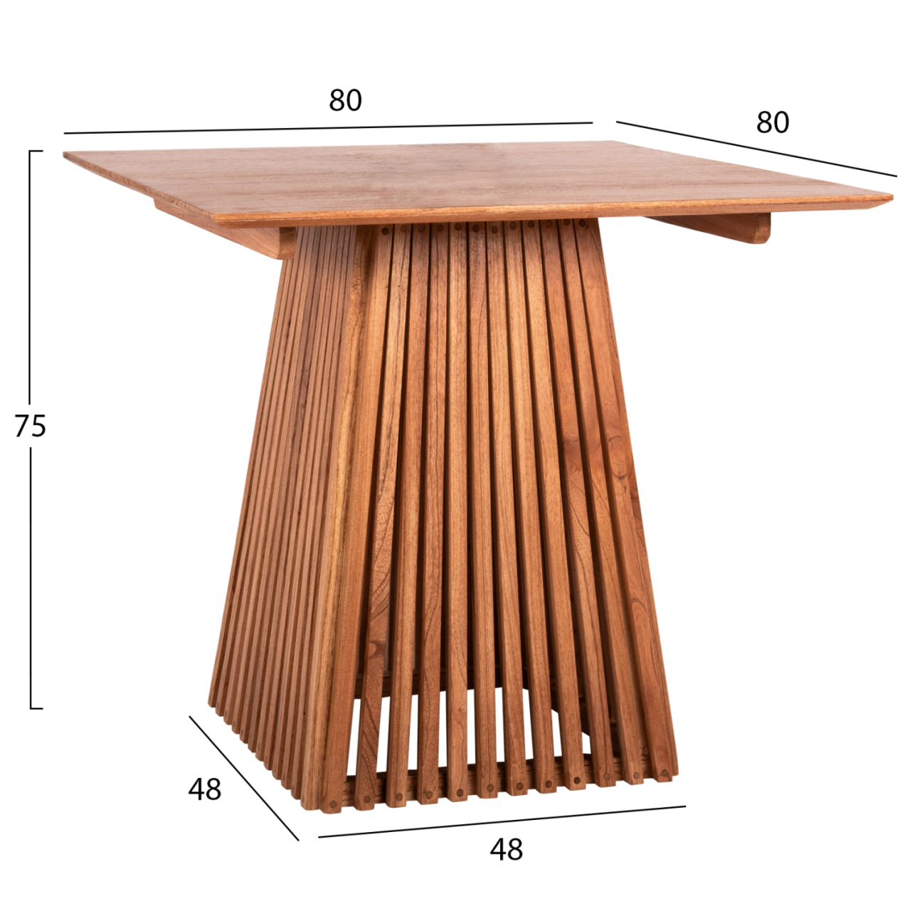 DINING TABLE SQUARE FRANTZ HM9458.11 SOLID MINDI WOOD 80x80x75Hcm. [2]