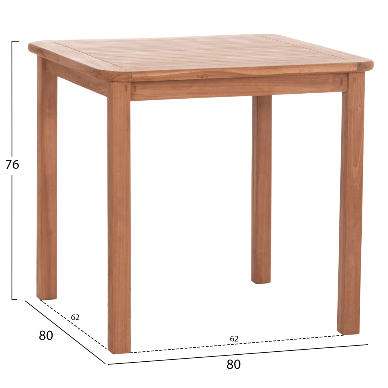 DINING TABLE SQUARE PRESSCOT HM18122 TEAK WOOD--NATURAL COLOR 80x80x76Hcm. [2]