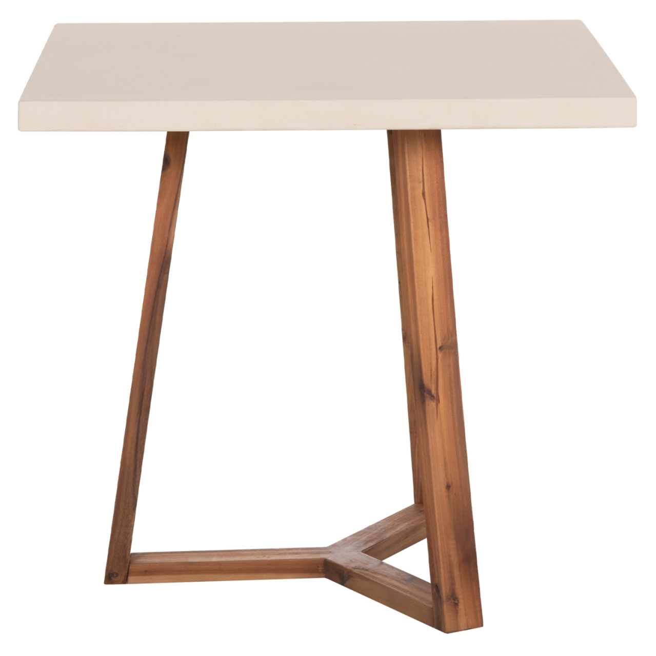 DINING TABLE SQUARE PRIVO HM6602.02 BEIGE FIBER CEMENT--ACACIA WOOD 80x80x76Hcm. [6]