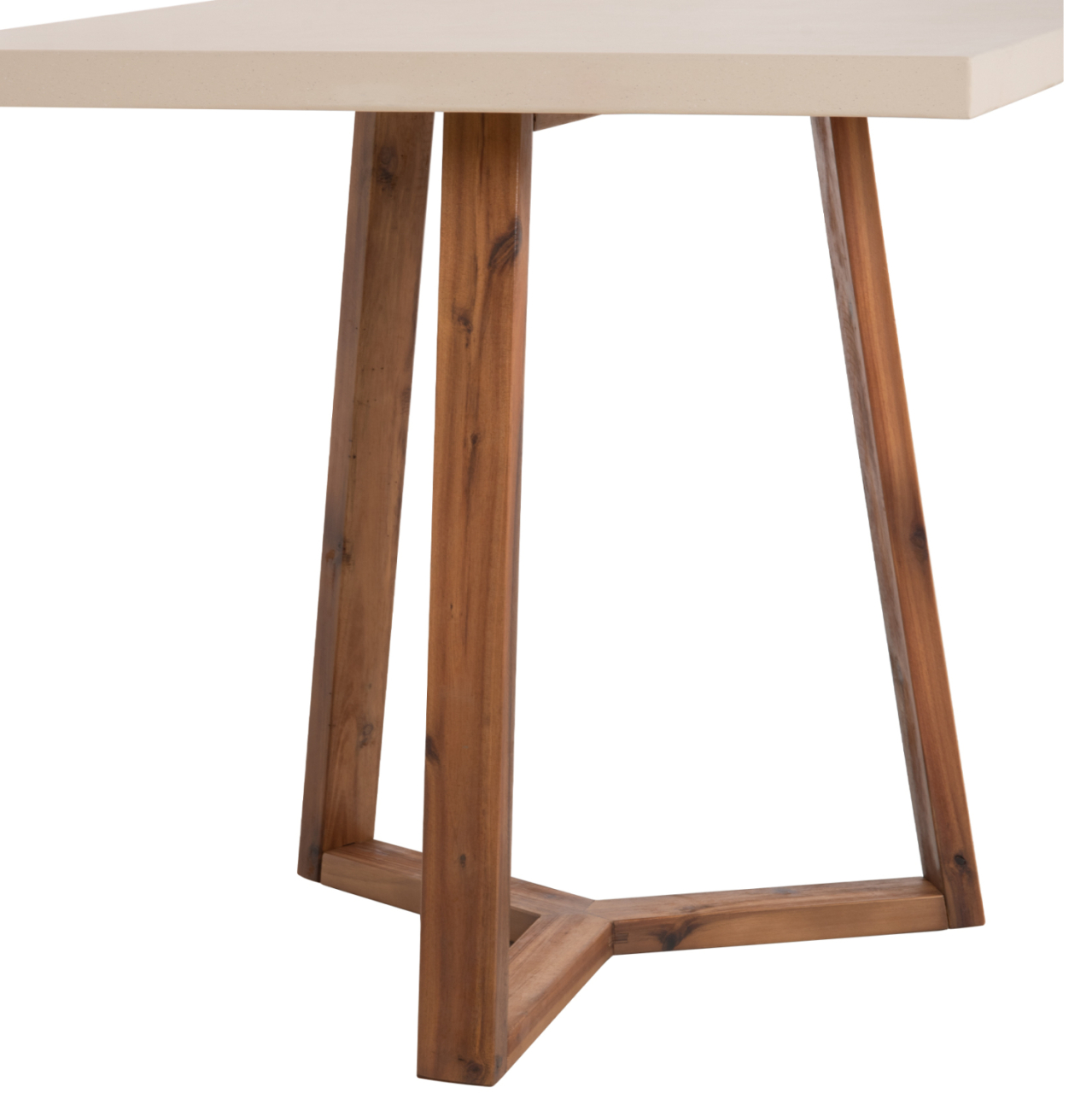 DINING TABLE SQUARE PRIVO HM6602.02 BEIGE FIBER CEMENT--ACACIA WOOD 80x80x76Hcm. [10]