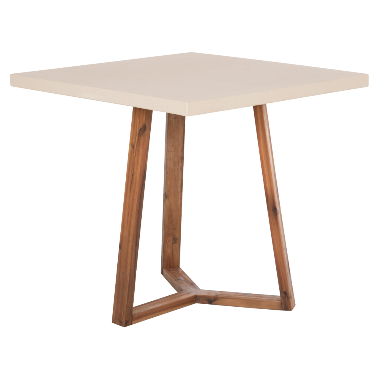 DINING TABLE SQUARE PRIVO HM6602.02 BEIGE FIBER CEMENT--ACACIA WOOD 80x80x76Hcm. [3]