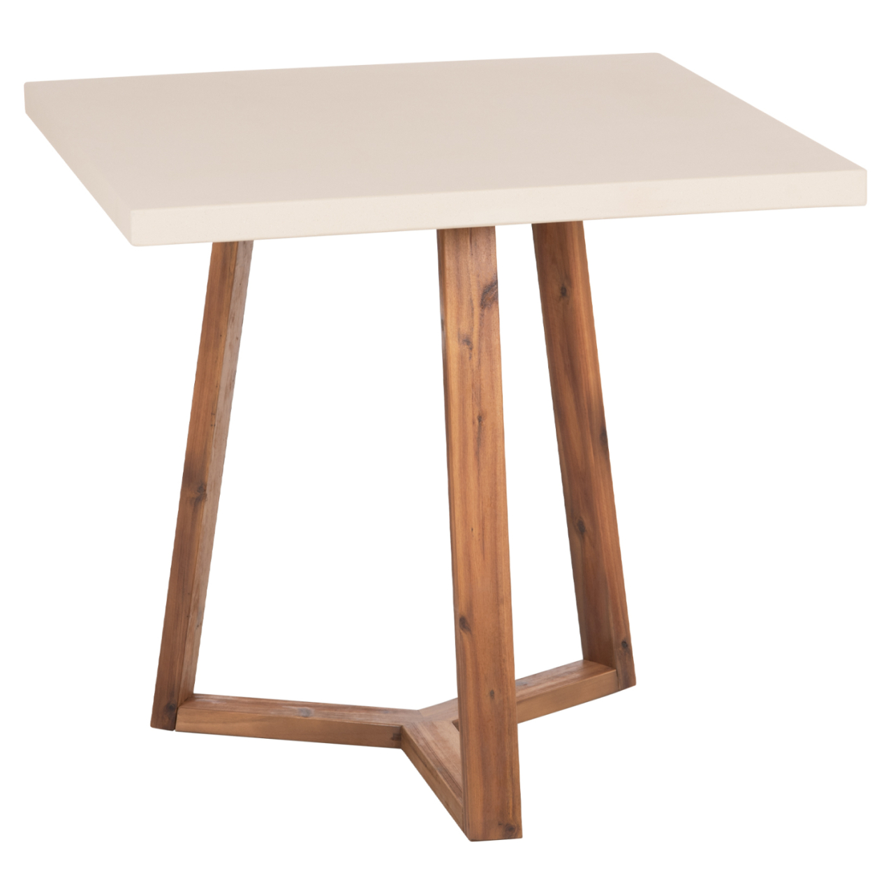 DINING TABLE SQUARE PRIVO HM6602.02 BEIGE FIBER CEMENT--ACACIA WOOD 80x80x76Hcm. [5]
