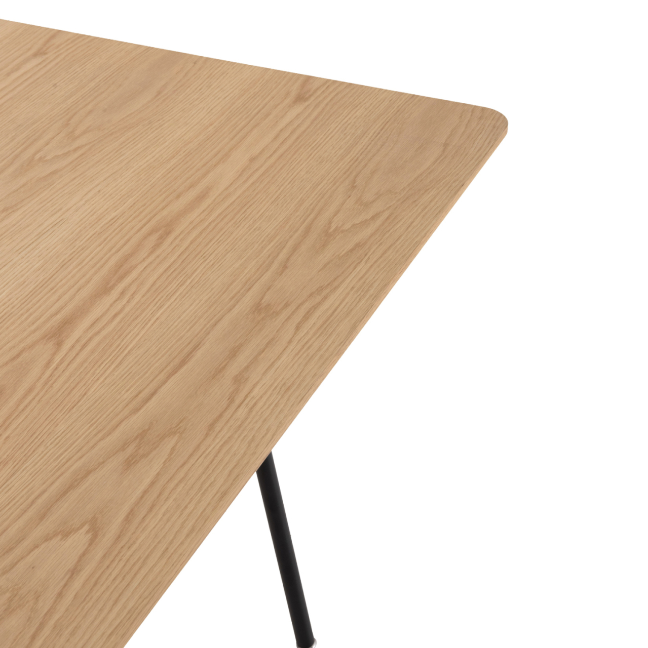 DINING TABLE SQUARE TRENK HM9614.01 MDF WITH OAK VENEER IN NATURAL-BLACK METAL LEGS 120x120x75Hcm. [6]