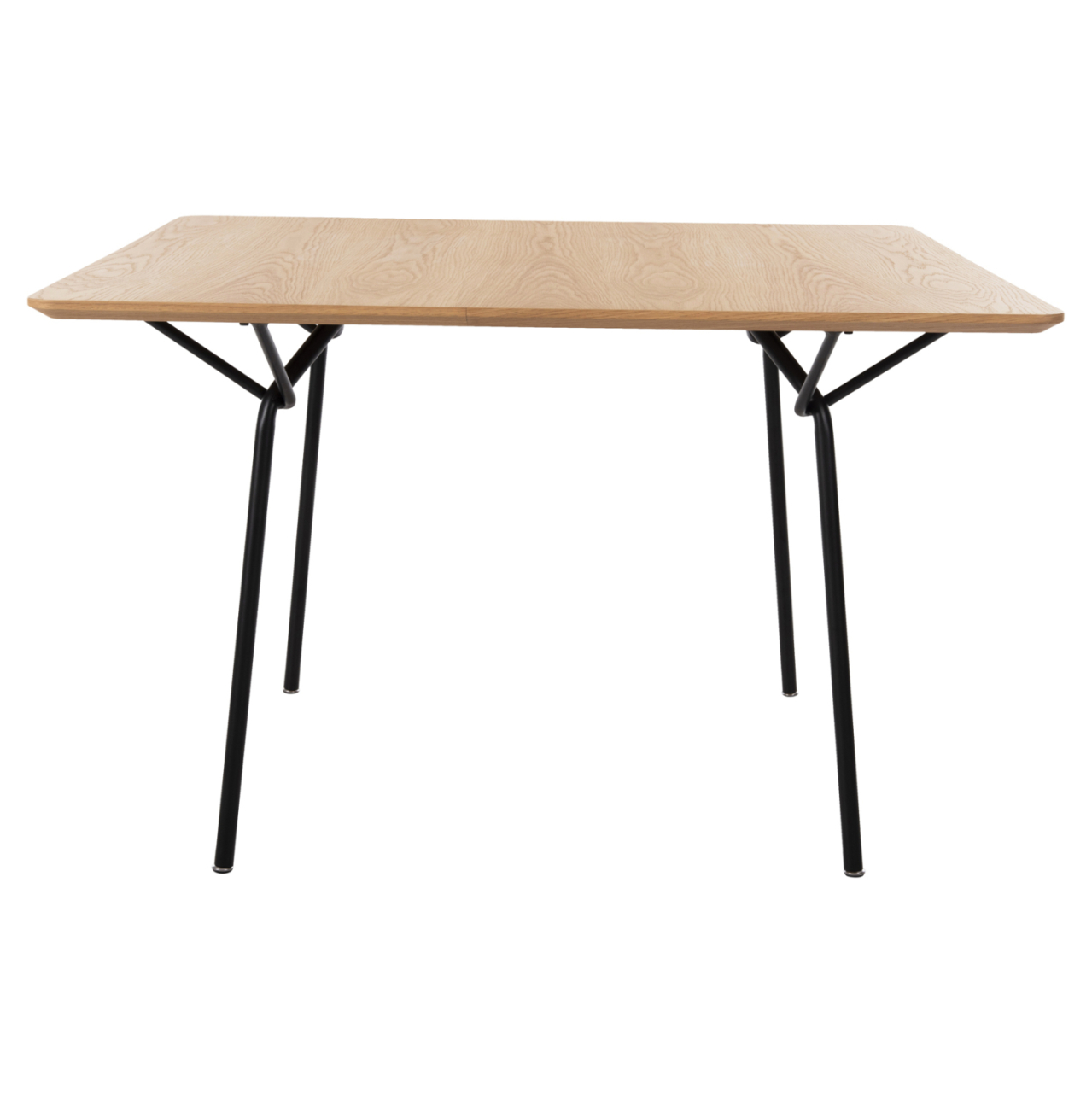 DINING TABLE SQUARE TRENK HM9614.01 MDF WITH OAK VENEER IN NATURAL-BLACK METAL LEGS 120x120x75Hcm. [3]