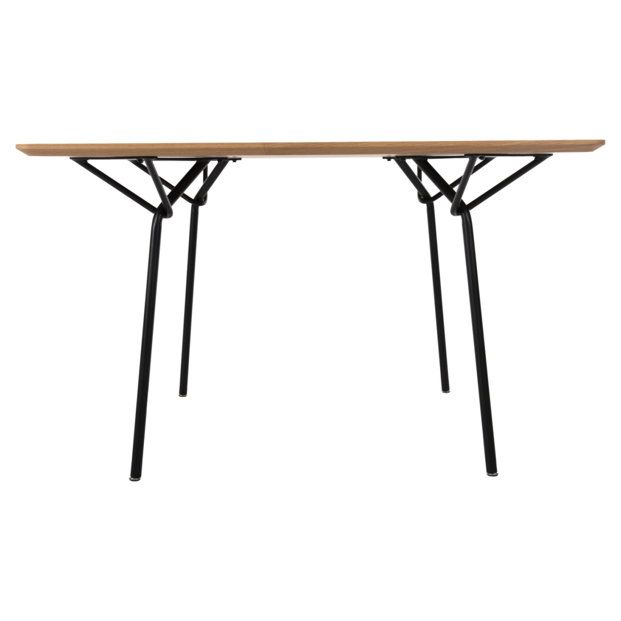 DINING TABLE SQUARE TRENK HM9614.01 MDF WITH OAK VENEER IN NATURAL-BLACK METAL LEGS 120x120x75Hcm. [5]
