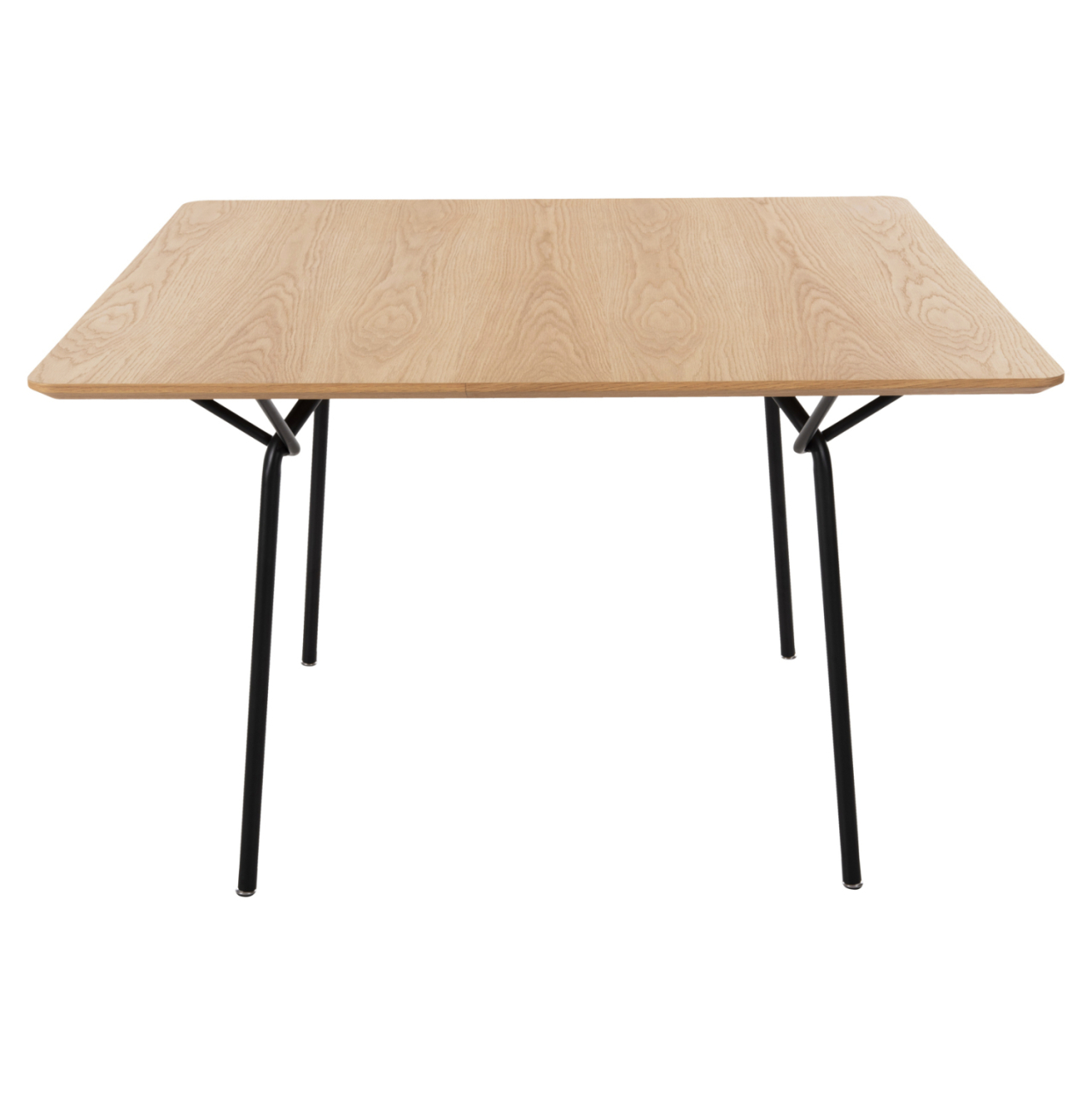 DINING TABLE SQUARE TRENK HM9614.01 MDF WITH OAK VENEER IN NATURAL-BLACK METAL LEGS 120x120x75Hcm. [4]