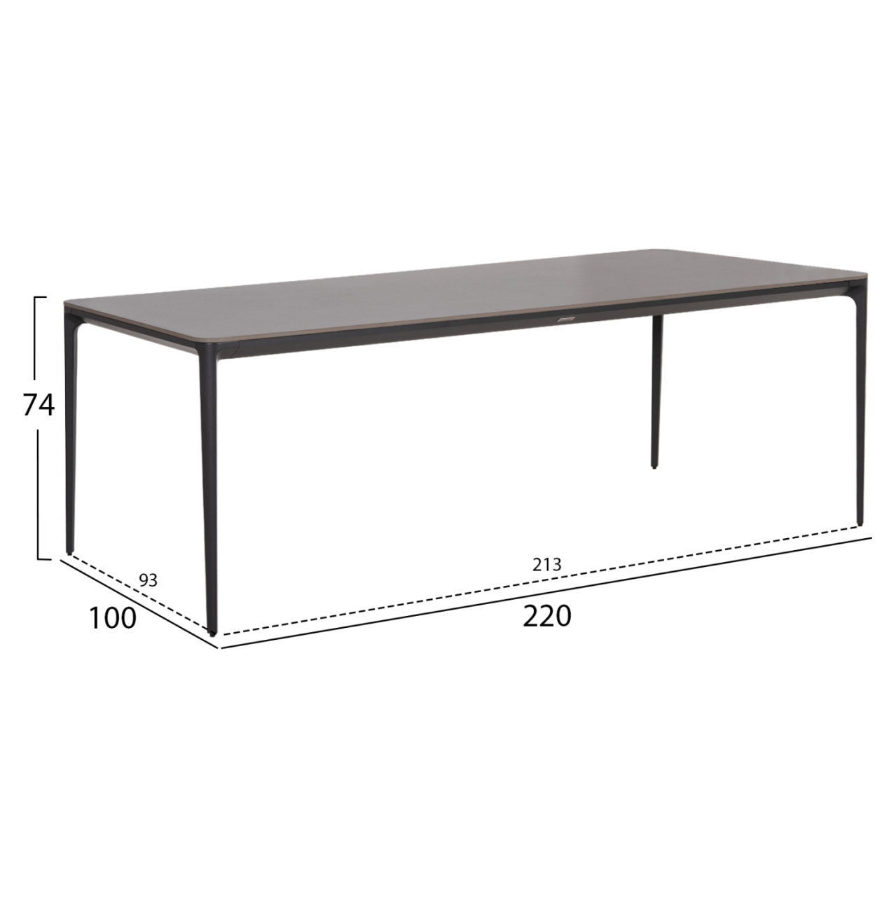 DINING TABLE STAD HM6558.01 GREY ALUMINUM FRAME and SINTERED STONE TOP 220x100x74Hcm. [2]