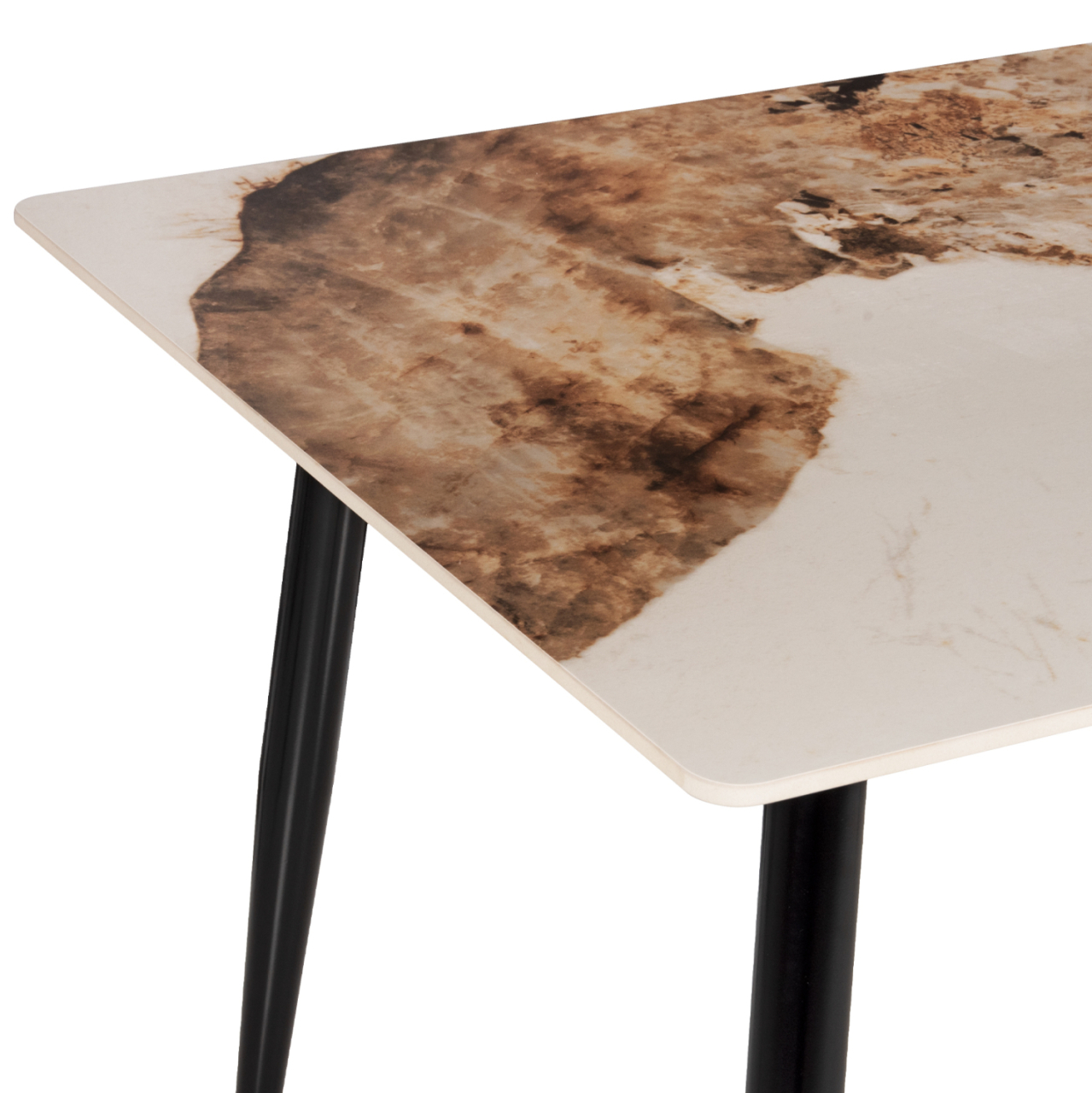 DINING TABLE TOM HM8588.03 SINTERED STONE-GLOSSY BROWN-WHITE MARBLE 160x90x76Hcm. [5]