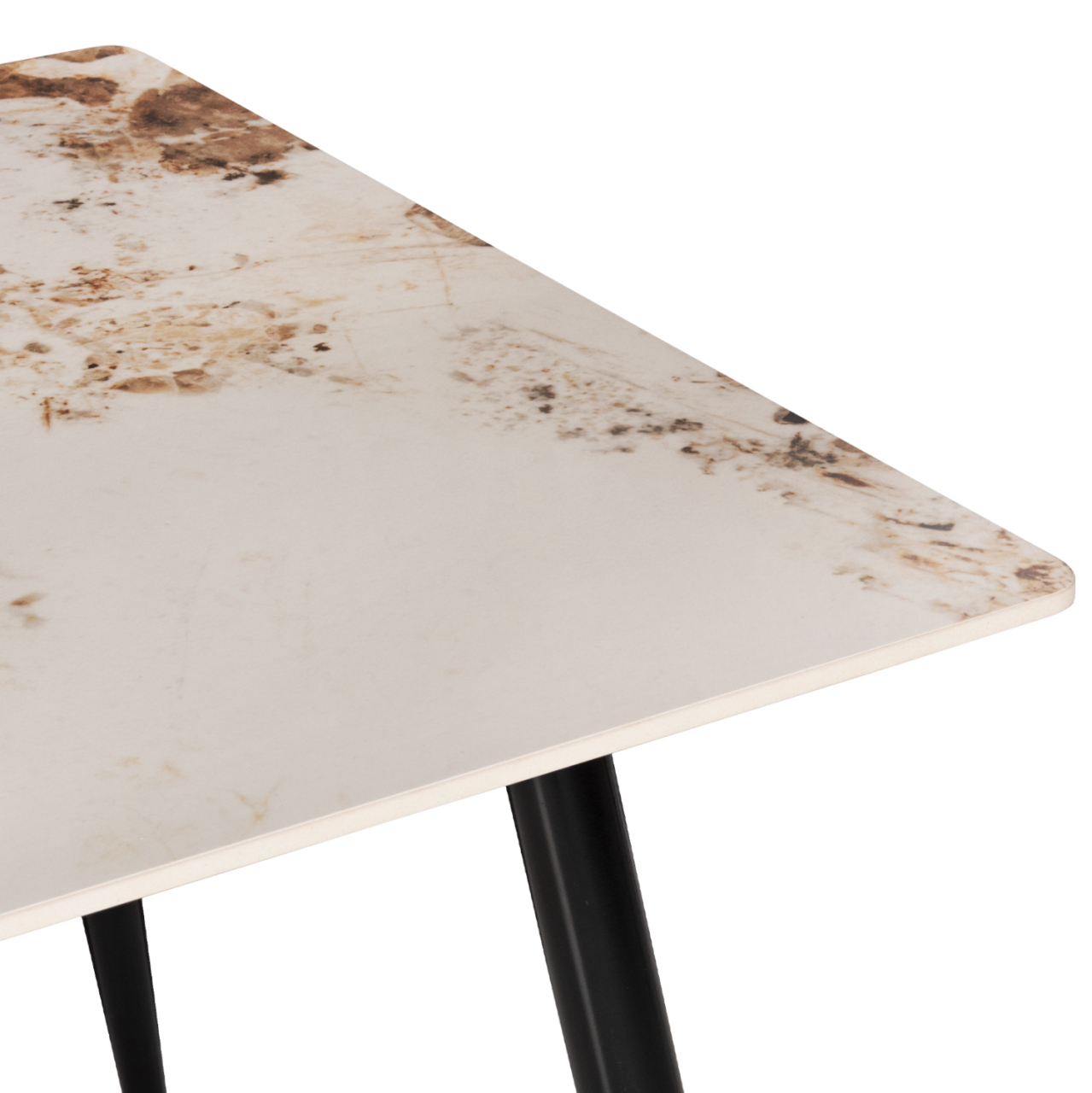 DINING TABLE TOM HM8588.03 SINTERED STONE-GLOSSY BROWN-WHITE MARBLE 160x90x76Hcm. [4]