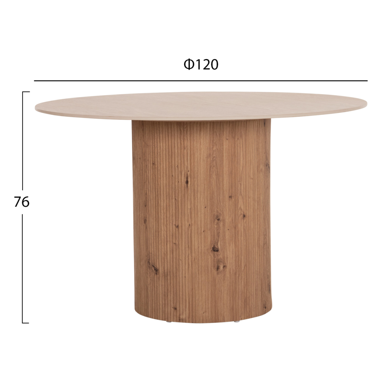 DINING TABLE TWIL HM18324 CERAMIC TOP IN TRAVERTINE STONE LOOK--MDF BASE Φ120x76Hcm. [2]