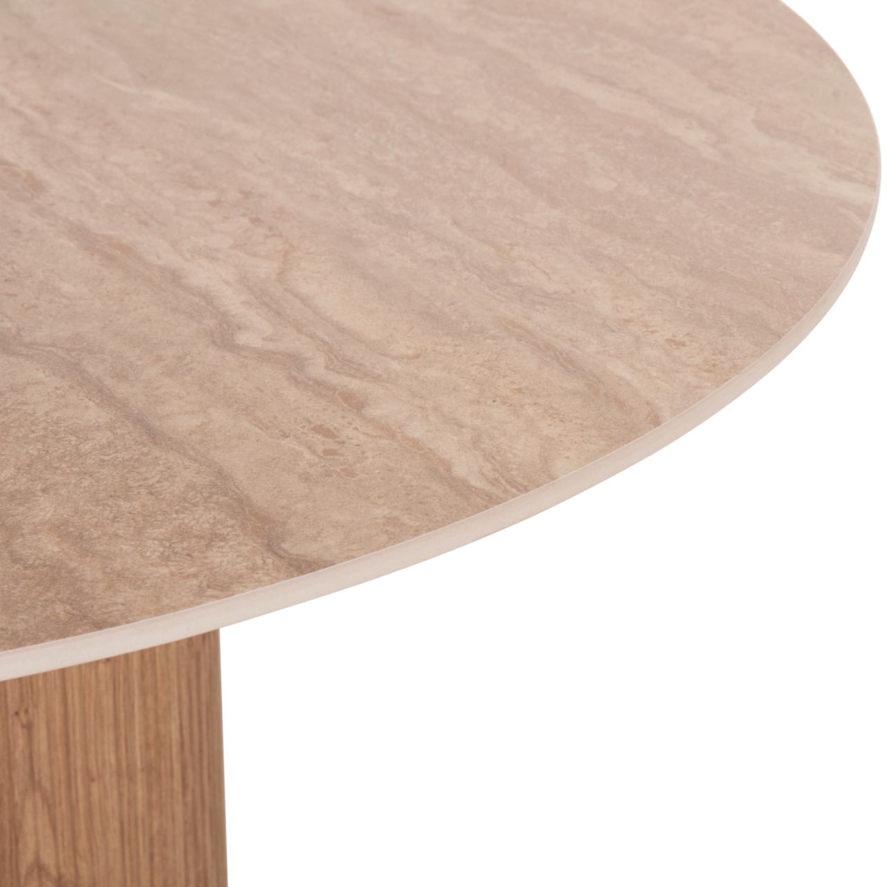 DINING TABLE TWIL HM18324 CERAMIC TOP IN TRAVERTINE STONE LOOK--MDF BASE Φ120x76Hcm. [5]