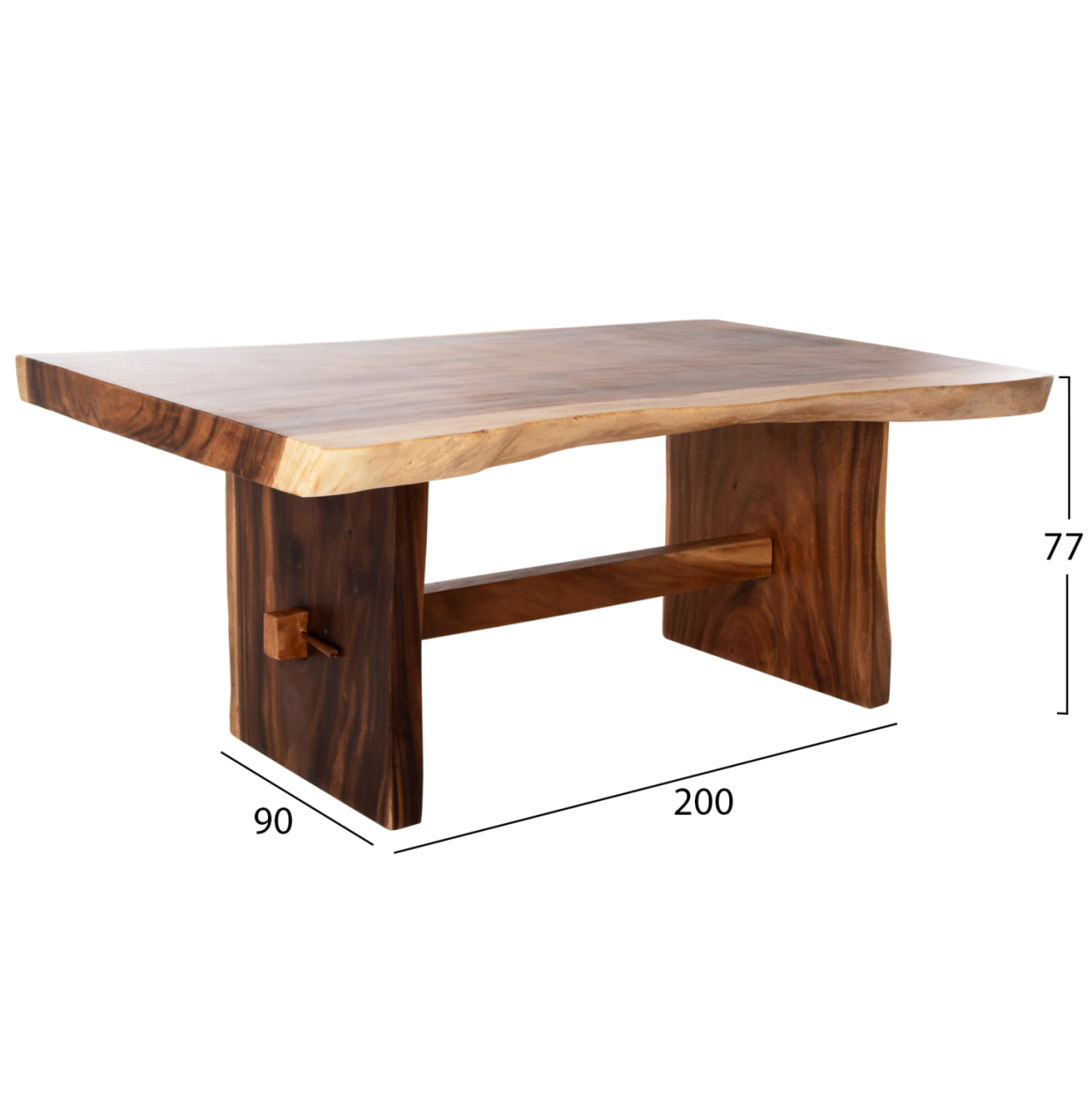 DINING TABLE ULYSES HM9757 SOLID SUAR WOOD IN NATURAL COLORING 200X90X77Hcm. [2]