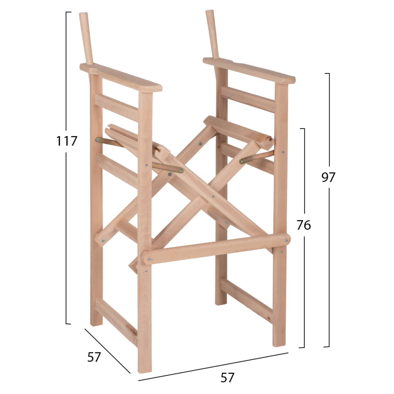 DIRECTOR'S BAR STOOL PALMER UNPAINTED FRAME ONLY HM5578.04 57x57x117Hcm [2]