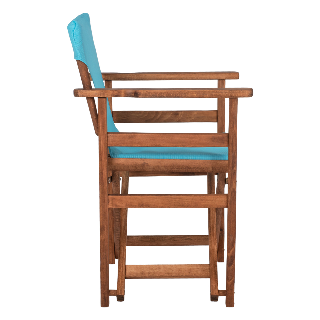 DIRECTOR'S CHAIR LIMNOS HM10368.08 IN WALNUT COLOR AND SKY BLUE TEXTILENE 57x54x88,5Hcm. [4]