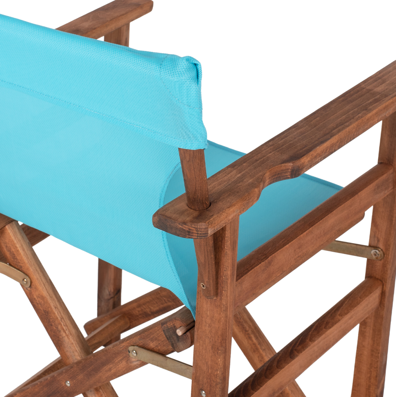 DIRECTOR'S CHAIR LIMNOS HM10368.08 IN WALNUT COLOR AND SKY BLUE TEXTILENE 57x54x88,5Hcm. [10]