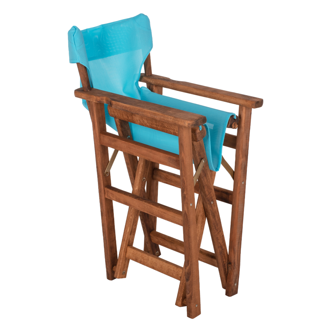 DIRECTOR'S CHAIR LIMNOS HM10368.08 IN WALNUT COLOR AND SKY BLUE TEXTILENE 57x54x88,5Hcm. [7]