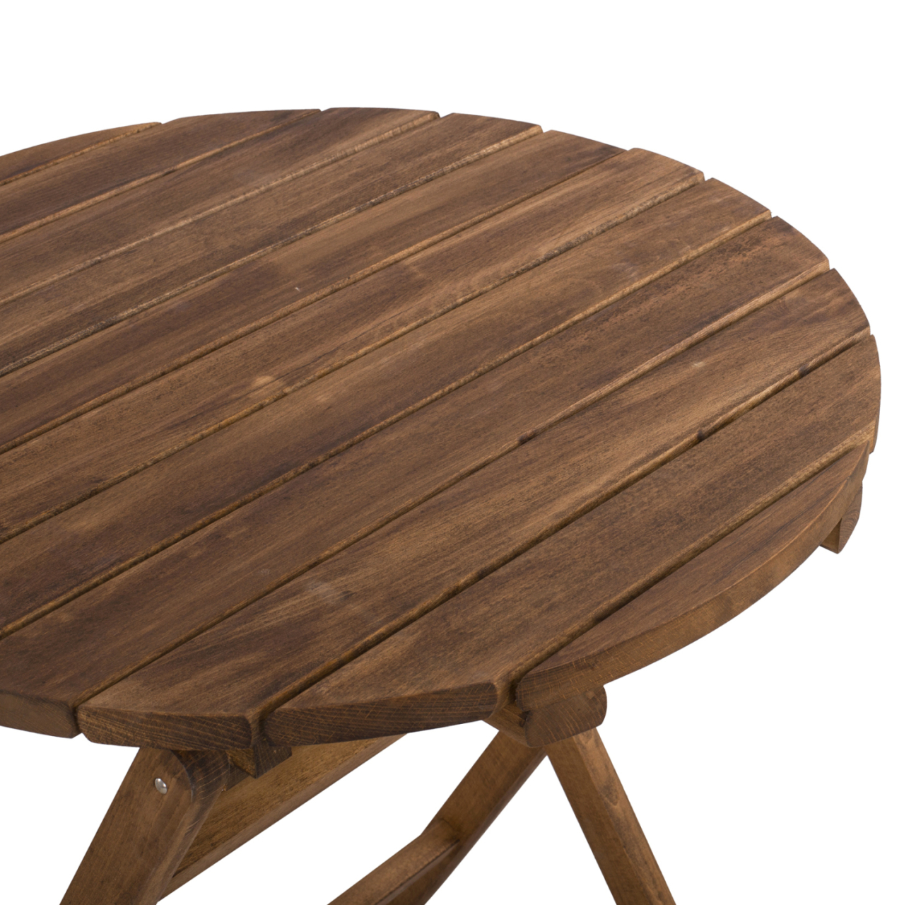 Director's Chair Limnos Round 70cm solid oak wood Walnut HM5654.01 [7]