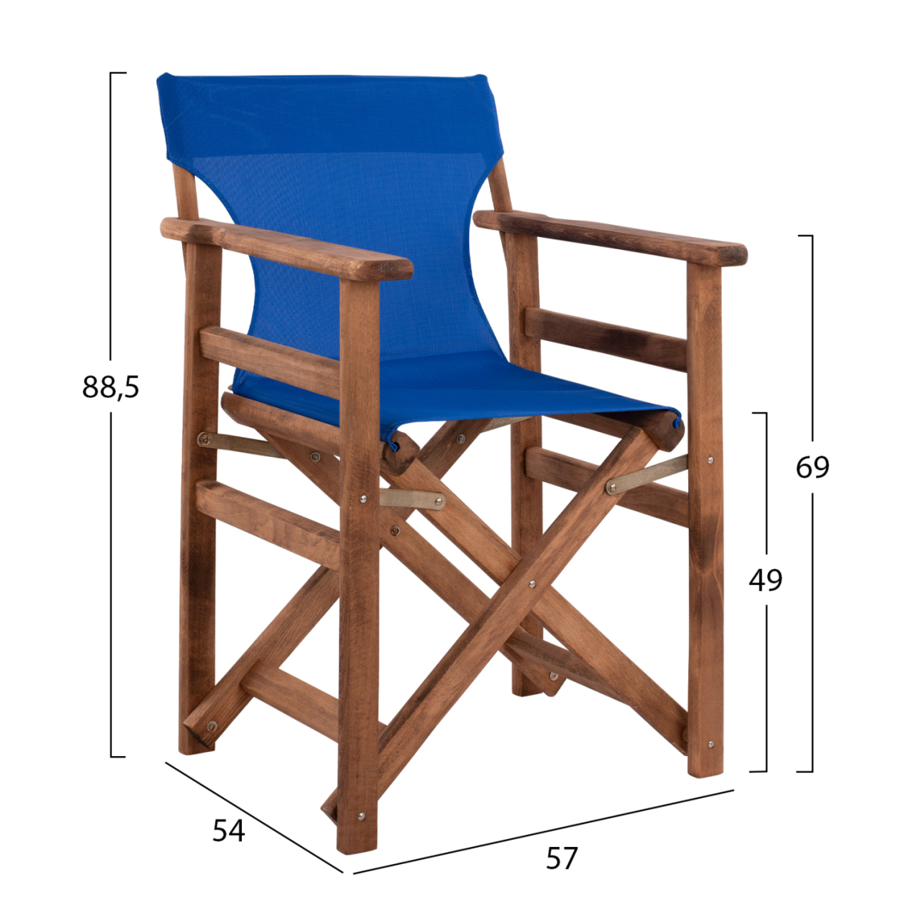 Director's chair Limnos Walnut with textline Blue HM10368.01 [2]