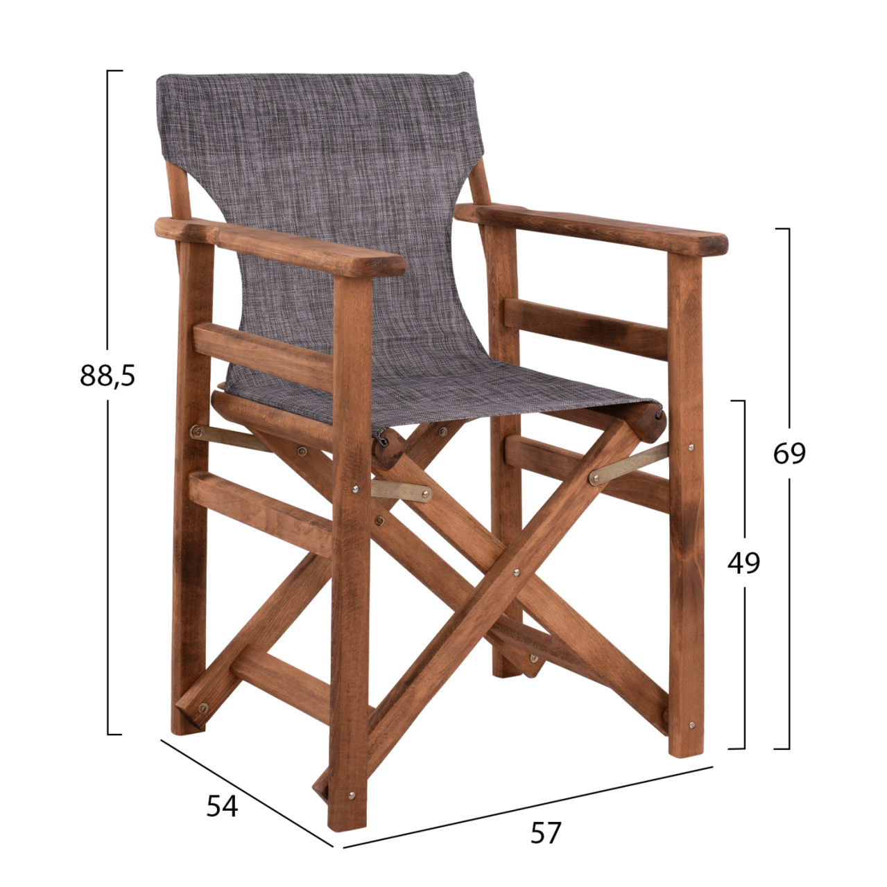 Director's chair Limnos Walnut with textline Grey HM10368.10 [2]