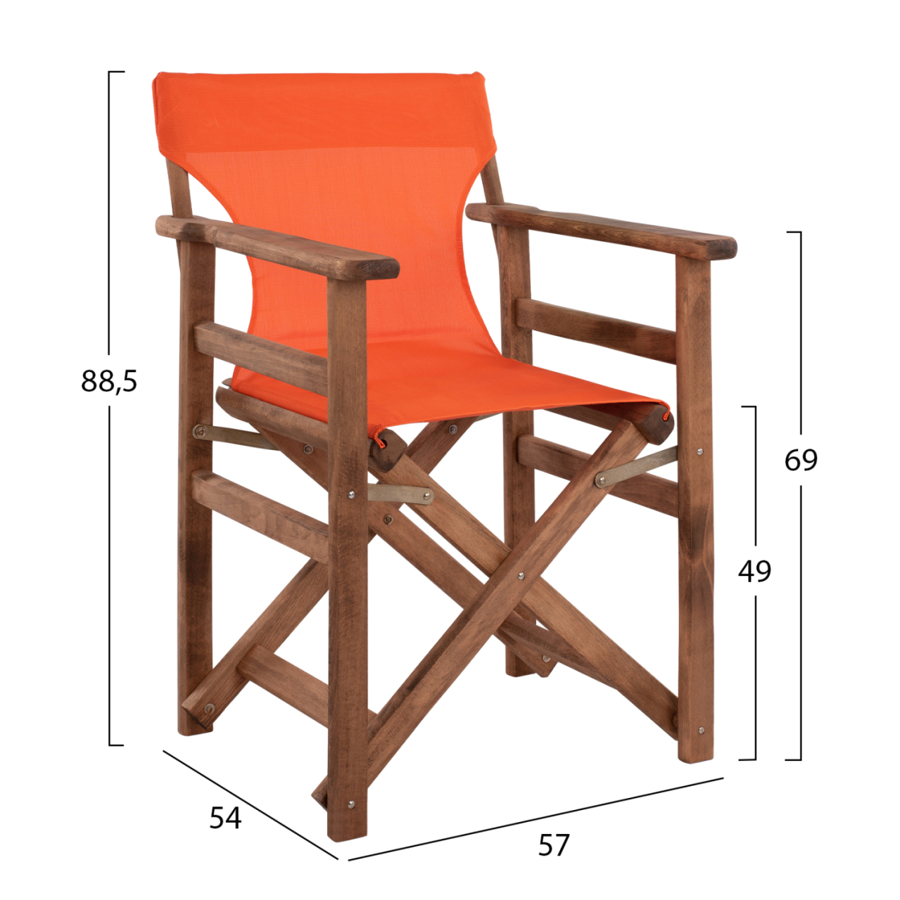 Director's chair Limnos Walnut with textline Orange HM10368.02 [2]