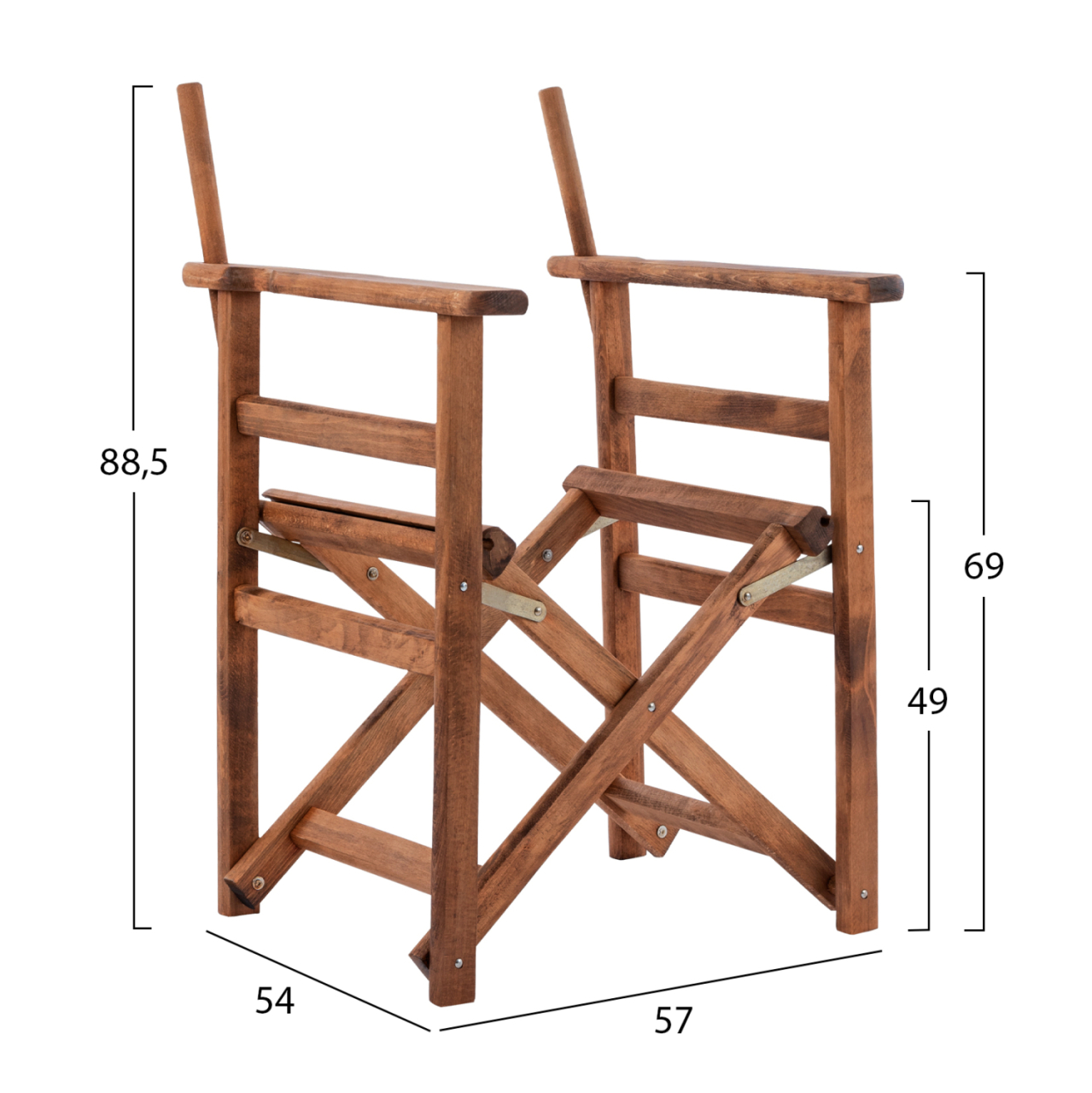 Director's frame Armchair Limnos Walnut impregnated Limnos HM5574.01 57x54x88,5Η cm [2]