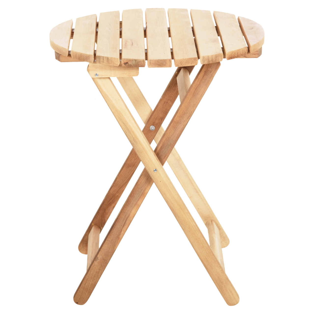 DIRECTOR'S ROUND TABLE LIMNOS HM5653.02 BEECH WOOD IMPREGNATION IN NATURAL Φ60Χ76Hcm. [3]