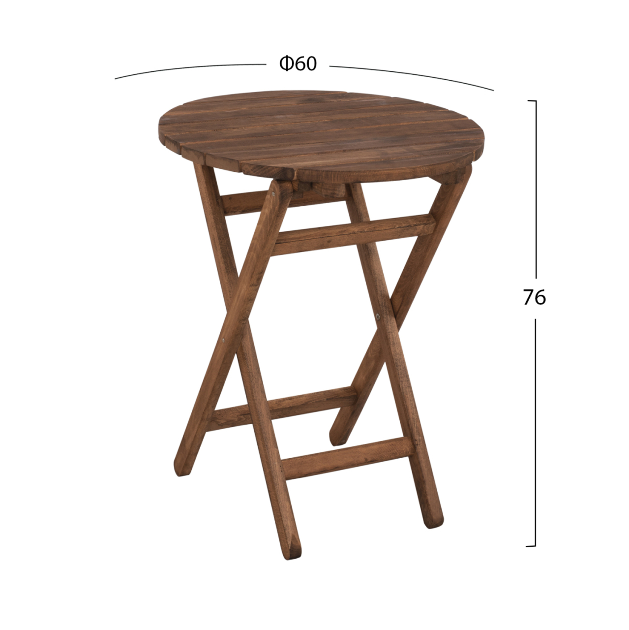 Director's Table Limnos Φ60cm Solid Wood Impregnation Walnut HM5653.01 [2]