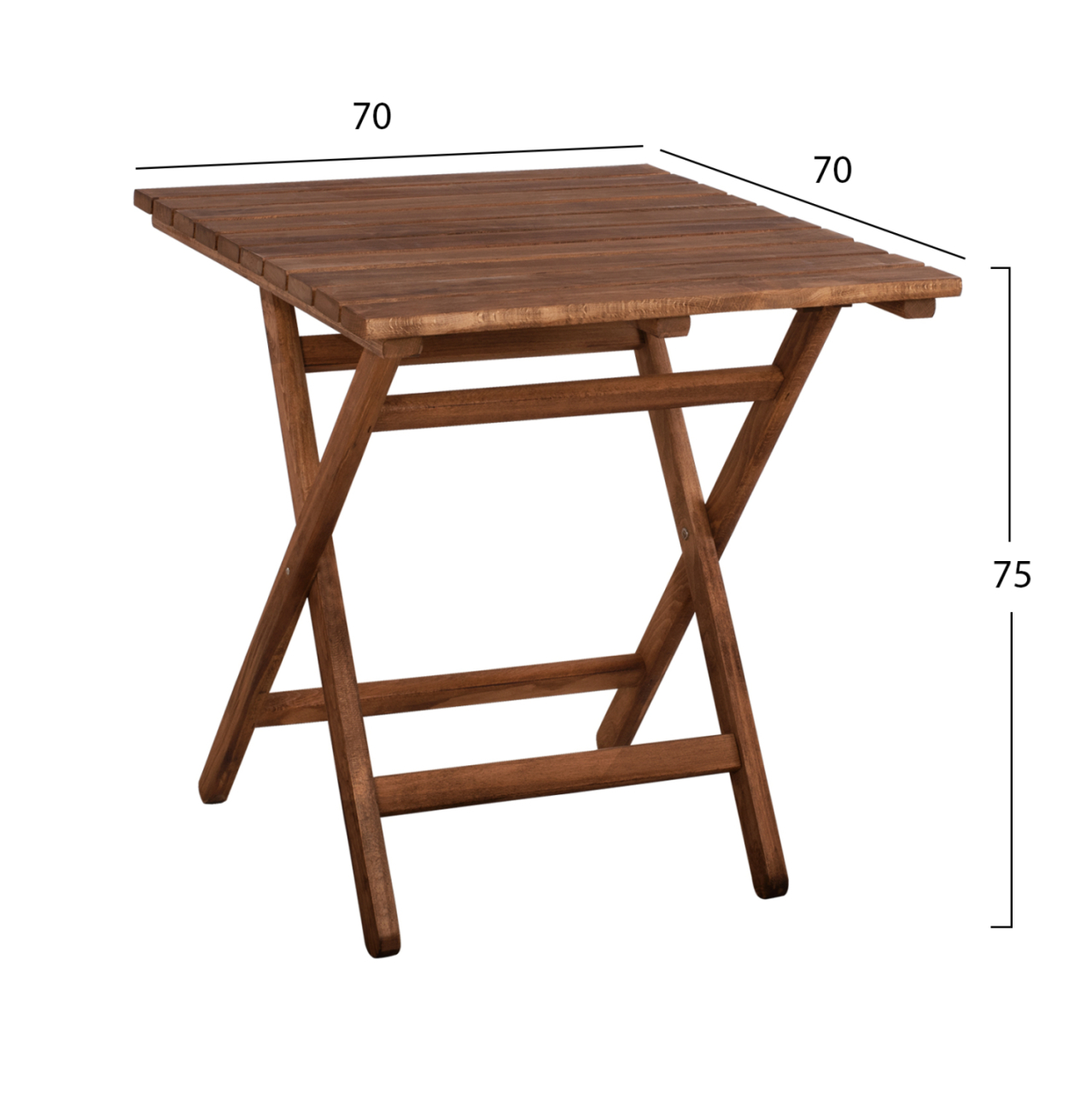 Director''s Table Limnos 70x70x75cm Solid Wood Impregnation Walnut HM5648.01 [2]