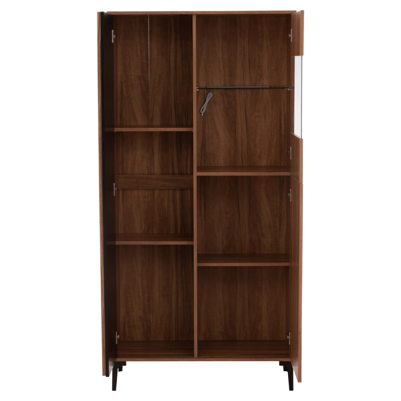 DISPLAY CABINET SERIES HARRY HM18011.01 MELAMINE IN NATURAL WOOD COLOR-BLACK 90x40x185Hcm. [5]