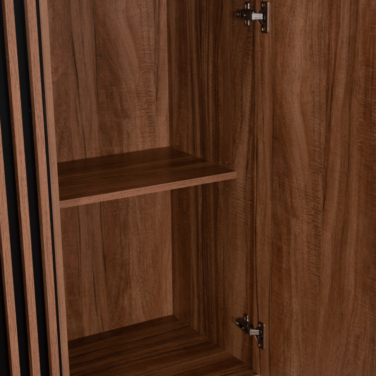 DISPLAY CABINET SERIES HARRY HM18011.01 MELAMINE IN NATURAL WOOD COLOR-BLACK 90x40x185Hcm. [8]